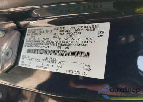 2019 Lincoln Mkc Standard from USA, damaged, VIN 5LMCJ1C90KUL17338